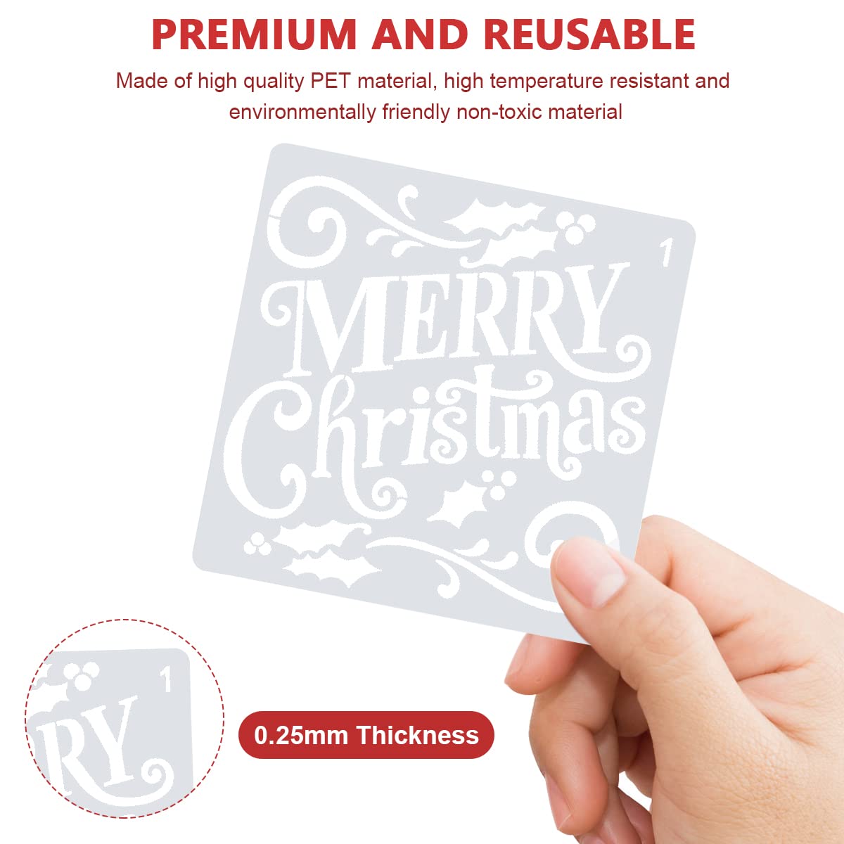 HASTHIP 16 Pcs Christmas Decoration Stencils, Stencils for Painting, Reusable Painting and Drawing Christmas Stencil for Home Decor DIY Crafting Wardrobe Decor (15*15cm) HASTHIP 16 Pcs Christmas Decoration Stencils, Stencils for Painting, Reusable Painting and Drawing Christmas Stencil for Home Decor DIY Crafting Wardrobe Decor (15*15cm)